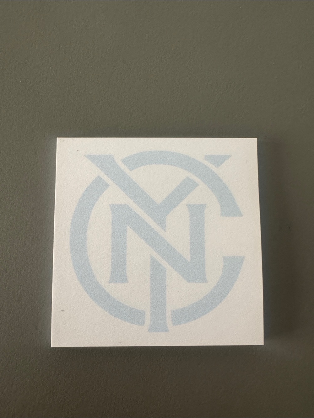 Monogram Logo Canvas Wall Art in Pale Blue and White